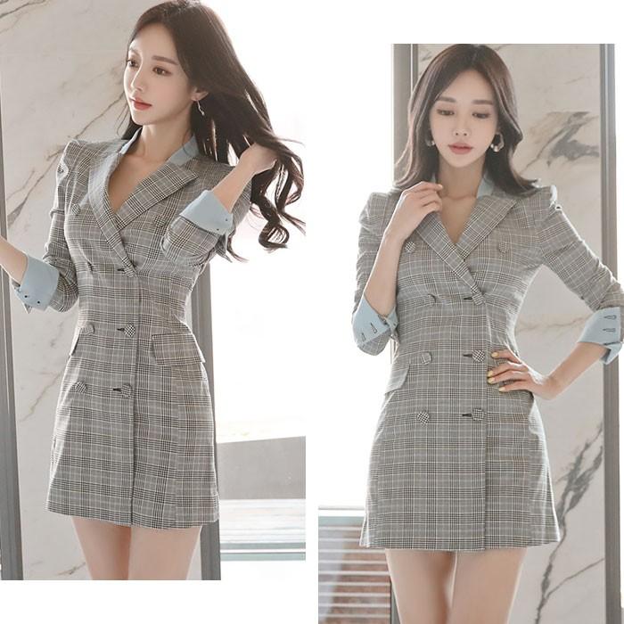 ワンピース スーツワンピ スーツ レディース ショート ミニ 大きめ 長袖 韓国 ナイト ドレス グレー 春 春夏 おしゃれ エトワール神戸 G08ks3 7597 エトワール神戸 通販 Yahoo ショッピング