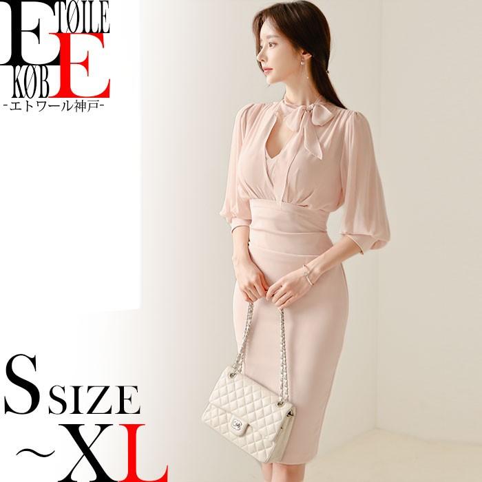 ワンピース 結婚式 二次会 七分袖 膝丈 パーティードレス 韓国 ピンク 春 春夏 夏 おしゃれ エトワール神戸 G10ks4 6415 エトワール 神戸 通販 Yahoo ショッピング