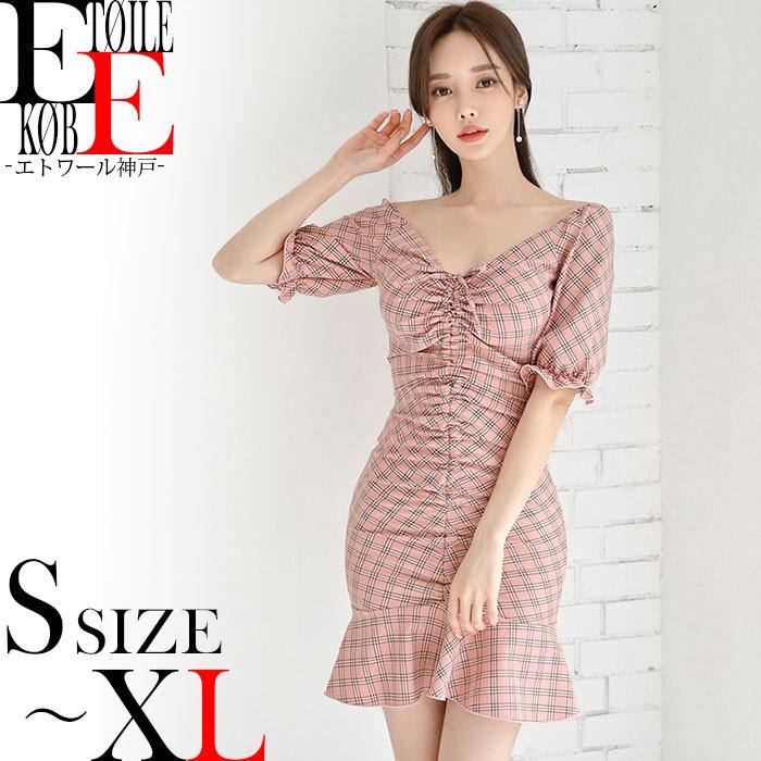 セクシー肩出し 5分袖ショートタイトカジュアルワンピース ピンク 韓国ファッション 春 夏 H05ks7 5451 エトワール神戸 通販 Yahoo ショッピング