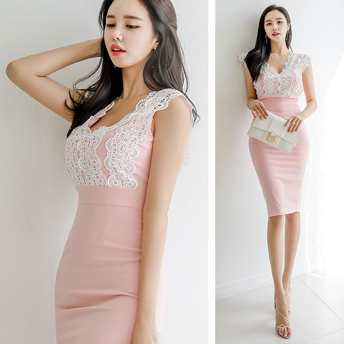 ワンピース ドレス セクシー セクシーワンピース タイト 膝丈 タイトワンピ ピンク H07ks8 3086 エトワール神戸 通販 Yahoo ショッピング