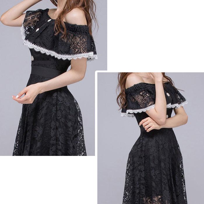ワンピース セクシー セクシーワンピース 肩出し ショート シースルー レース 黒 H08ks8 6860 エトワール神戸 通販 Yahoo ショッピング
