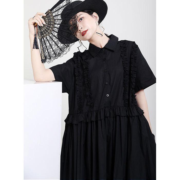 ワンピース モード系 おしゃれ エレガント ゆる ゆったり 半袖 ロング丈 ロングワンピース 韓国 黒 春夏 春 夏 J05md1 119 エトワール神戸 通販 Yahoo ショッピング