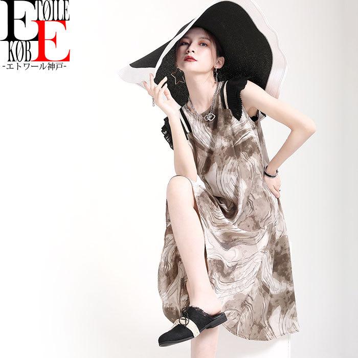 ワンピース おしゃれ エレガント 体型隠し ノースリーブ 膝丈 衣装 モード系 韓国 ドレス 春夏物 春服 夏服 J05md1 128 エトワール神戸 通販 Yahoo ショッピング