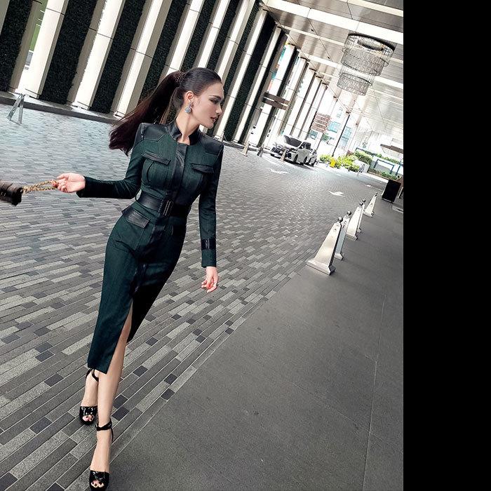 ワンピース おしゃれ きれいめ お呼ばれ セレモニー ミディアム 膝丈 長袖 エレガント 韓国 セレブ 服 J05vj1 166 エトワール神戸 通販 Yahoo ショッピング