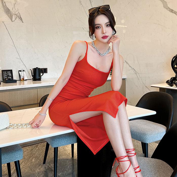 韓国 服 レディース ワンピース ノースリーブ キャバドレス シルバー 細見え XS-Lサイズあり 【GINZA COUTURE/銀座クチュール】ワンピース