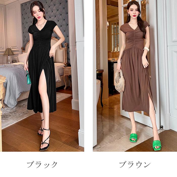 ワンピース ロング ロングワンピース 半袖 フレア カジュアル