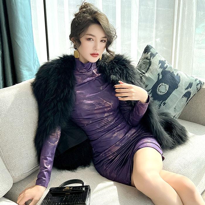 韓国 服 レディース ワンピース 紫 シアー 長袖 キャバドレス 花柄 タイト 韓国 服 レディース ワンピース 紫 シアー 長袖 キャバドレス 花