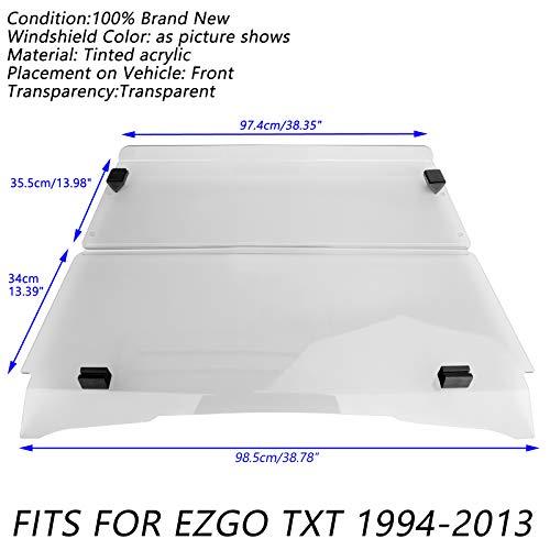 販売業者 Artudatech Foldable Acrylic Windshield Windscreen Clear for EZGO TXT Golf Cart 1994-2013