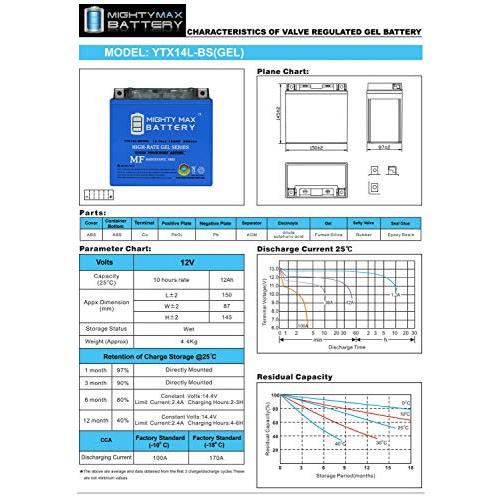 プロテクトETX 14 L-BSブランド製品用マイティマックス電池YTX 14 L-BS