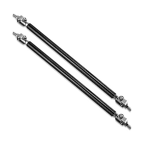 Qnbes 2 Pcs 7.87"調整可能フロントバンパーリップスプリッターストラットロッドタイサポートバー、ユニバーサルスプリッター