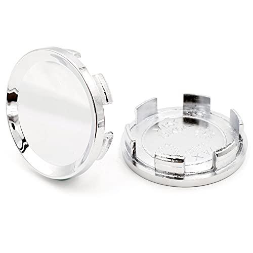 64 mm/52 mm曲面クロームシルバーホイールセンターキャップRefit Centerキャップ4個セット B09F66KRVX