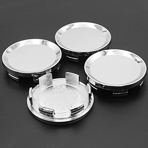 64 mm/52 mm曲面クロームシルバーホイールセンターキャップRefit Centerキャップ4個セット B09F66KRVX