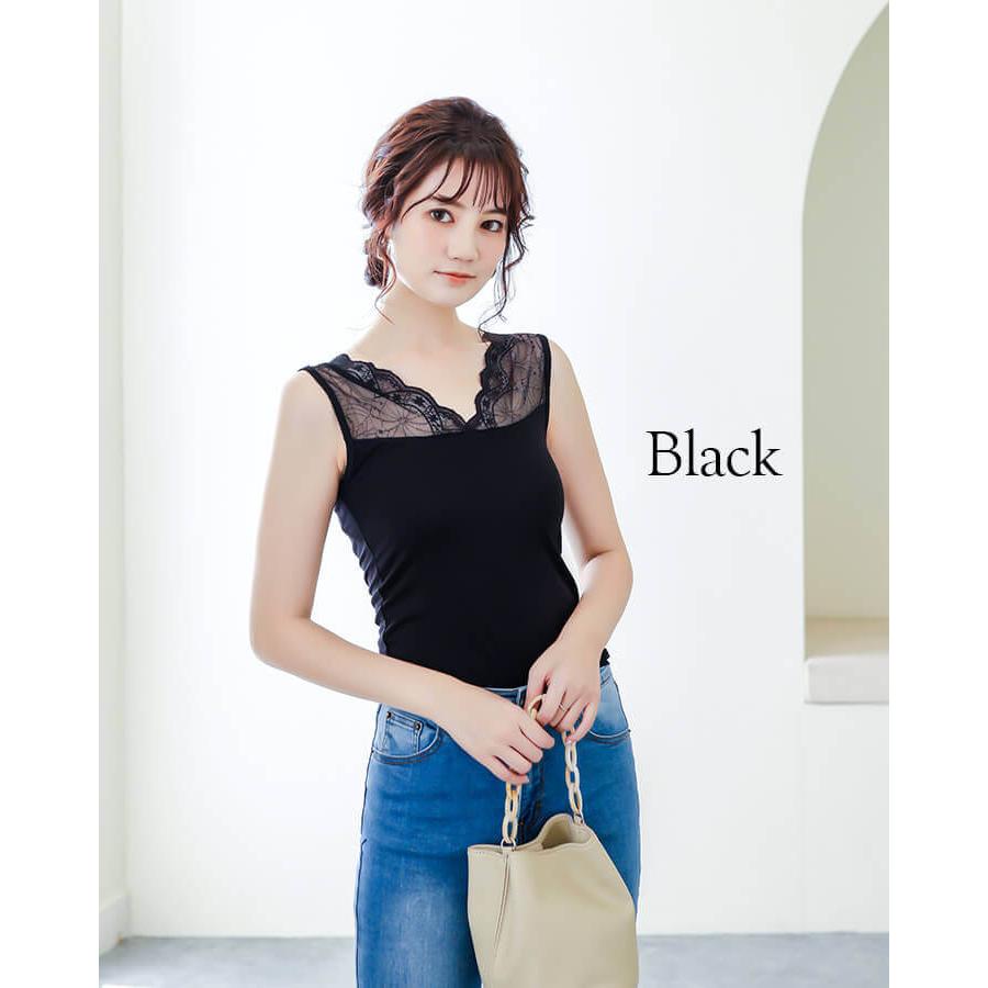 レディースインナー キャミソール 長袖 袖あり 肌着 フォーマル レース 見せインナー 花柄 ドレスインナー ワンピースインナー シンプル 透け防止 mx018 | You Color | 12