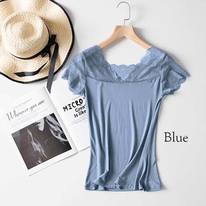 レディースインナー キャミソール 長袖 袖あり 肌着 フォーマル レース 見せインナー 花柄 ドレスインナー ワンピースインナー シンプル 透け防止 mx018 | You Color | 14