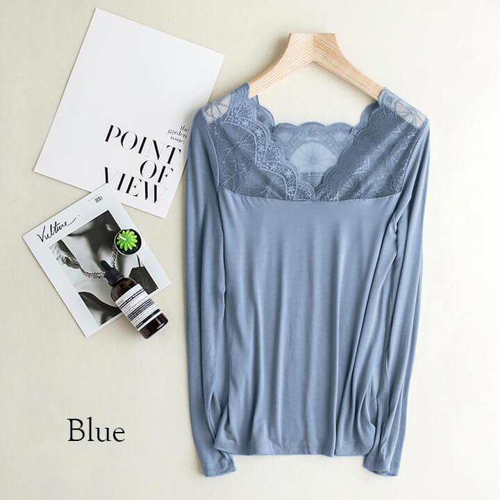 レディースインナー キャミソール 長袖 袖あり 肌着 フォーマル レース 見せインナー 花柄 ドレスインナー ワンピースインナー シンプル 透け防止 mx018 | You Color | 19