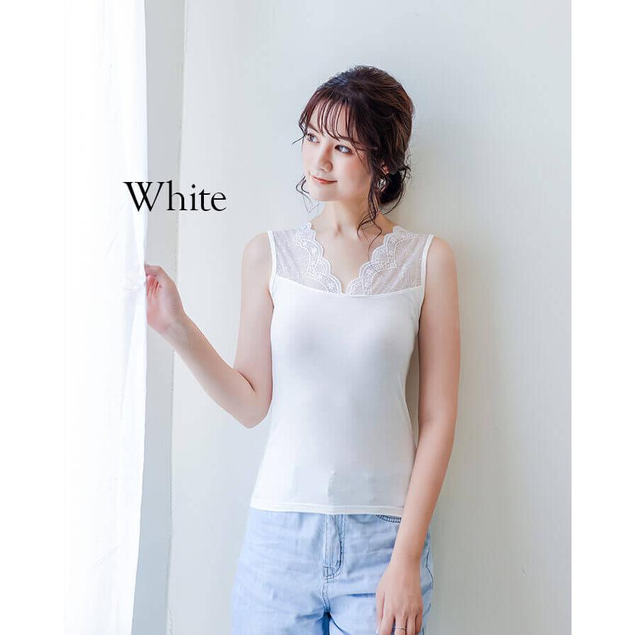 レディースインナー 半袖 レース 袖付き 肌着 見せインナー 花柄 ドレスインナー ワンピースインナー シンプル 透け防止 | You Color | 13