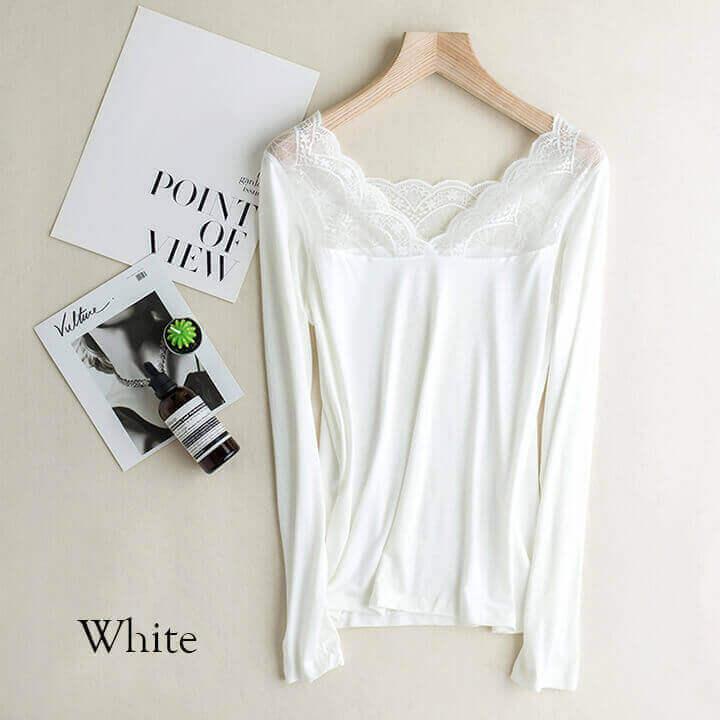 レディースインナー 半袖 レース 袖付き 肌着 見せインナー 花柄 ドレスインナー ワンピースインナー シンプル 透け防止 | You Color | 19