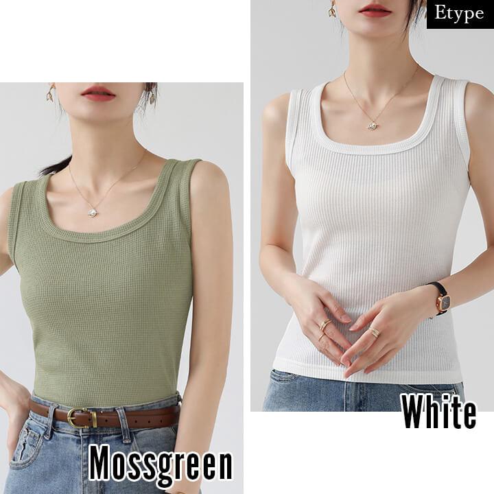 インナー レディース 綿 下着 快適 スクエアネック トップス インナートップス 柔らか ワッフル素材 タンクトップ 20代 30代 40代 50代 60代 大人 肌着 mx059e | You Color | 15