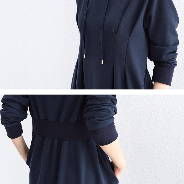 ワンピース レディース コットン 綿 長袖 20代 30代 パーカーワンピース ロング ナチュラル カジュアル 体型カバー ゆったり 大きめ ゆるっとワンピ rt1118 | You Color | 17