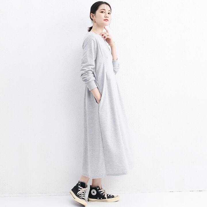ワンピース レディース コットン 綿 長袖 20代 30代 パーカーワンピース ロング ナチュラル カジュアル 体型カバー ゆったり 大きめ ゆるっとワンピ rt1119 | You Color | 11