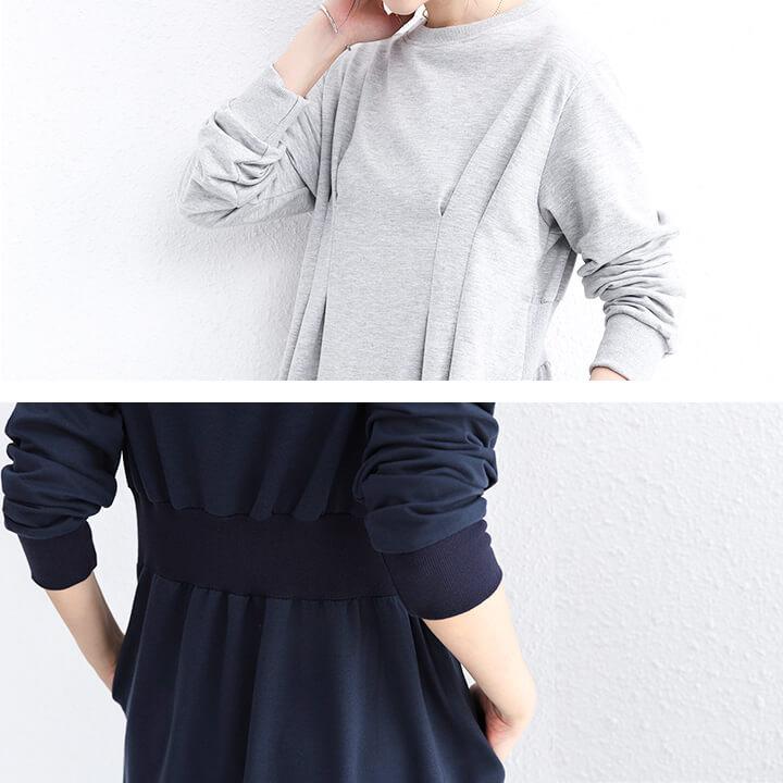 ワンピース レディース コットン 綿 長袖 20代 30代 パーカーワンピース ロング ナチュラル カジュアル 体型カバー ゆったり 大きめ ゆるっとワンピ rt1119 | You Color | 17