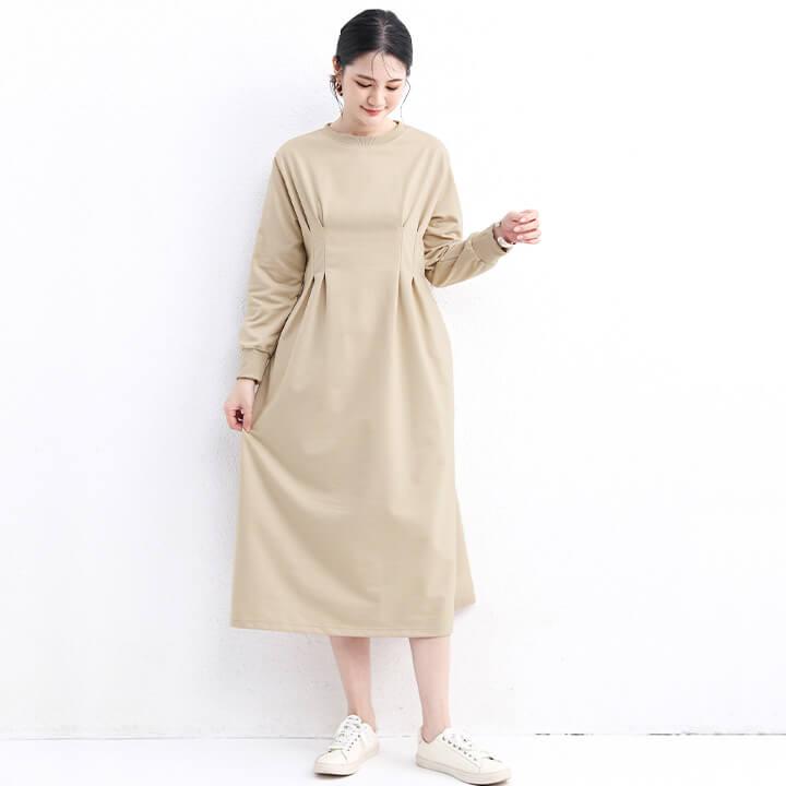 ワンピース レディース コットン 綿 長袖 20代 30代 パーカーワンピース ロング ナチュラル カジュアル 体型カバー ゆったり 大きめ ゆるっとワンピ rt1119 | You Color | 07