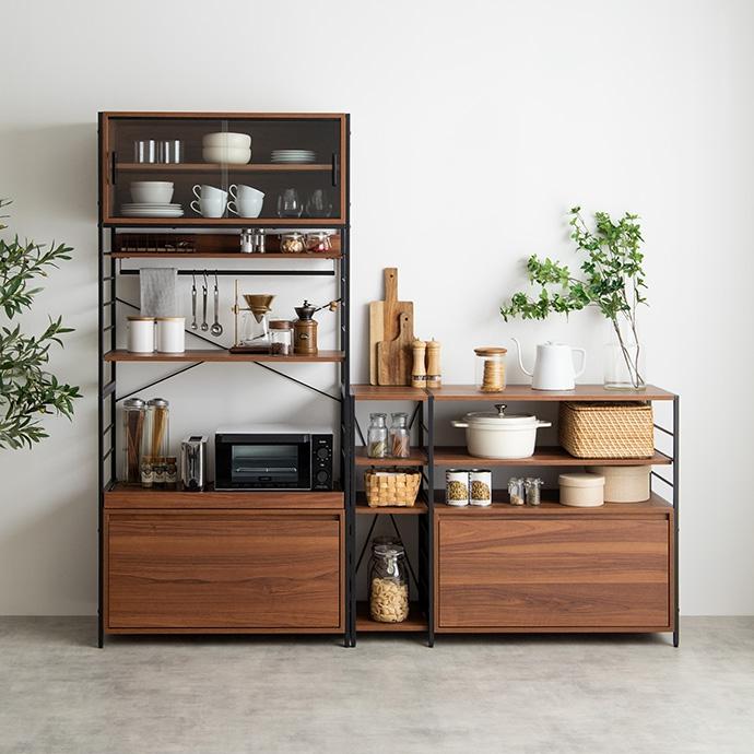 収納ラック ヴィンテージ風 オープンラック 幅105cm Carter 引き出し