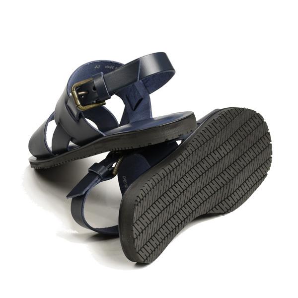 ヌオヴォ二カール メンズ Nuovo Nicar ダブルベルト バックストラップ フラットサンダル ブルー イタリア製バケッタレザー(牛革) B1283494430(12513円)