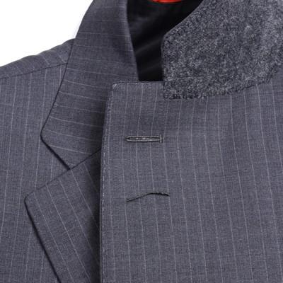 春夏 メンズビジネススーツ 2101-18 エルメネジルド・ゼニア クールエフェクト ブリテッシュトラディショナル 9mm ピンストライプ グレーの画像