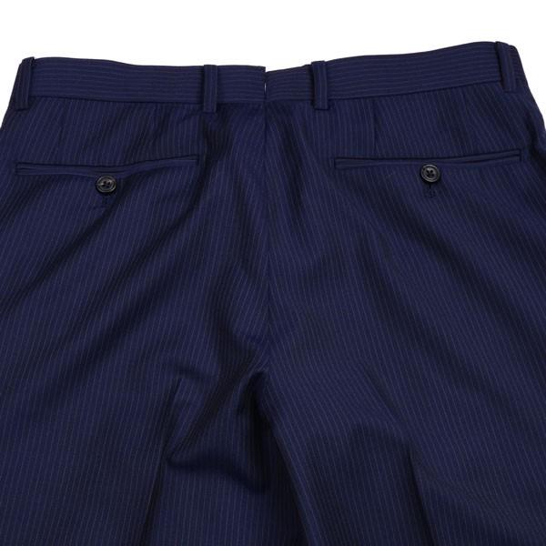 春夏 メンズビジネススーツ エルメネジルド・ゼニア Ermenegildo Zegna トロピカル ネイビー AW4101 極細ストライプ ブリテッシュモデルの画像