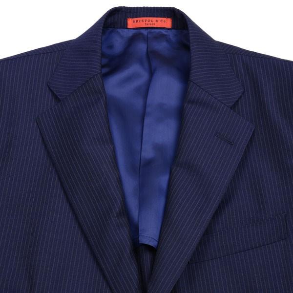 春夏 メンズビジネススーツ エルメネジルド・ゼニア Ermenegildo Zegna トロピカル ネイビー AW4101 極細ストライプ ブリテッシュモデルの画像