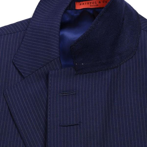 春夏 メンズビジネススーツ エルメネジルド・ゼニア Ermenegildo Zegna トロピカル ネイビー AW4101 極細ストライプ ブリテッシュモデルの画像