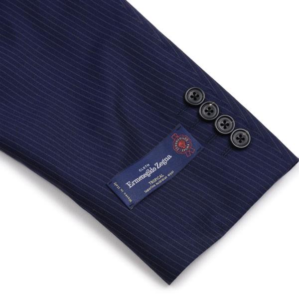 春夏 メンズビジネススーツ エルメネジルド・ゼニア Ermenegildo Zegna トロピカル ネイビー AW4101 極細ストライプ ブリテッシュモデルの画像