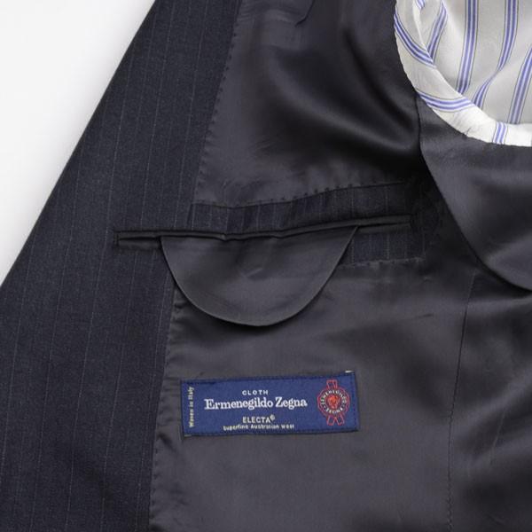 秋冬 メンズビジネススーツ チャコール ブリテッシュモデル エルメネジルド・ゼニア・エレクタ オルタネートストライプの画像