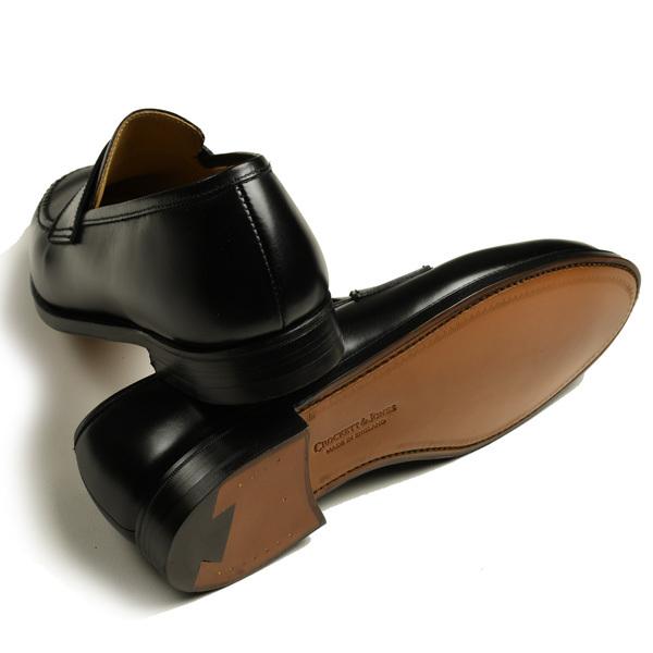 クロケット＆ジョーンズ CROCKETT&JONES ボストン２ ブラック 6224 クラシック コインロファー カーフスキン レザーソールの画像