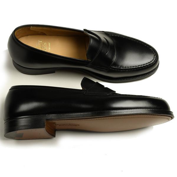 クロケット＆ジョーンズ CROCKETT&JONES ボストン２ ブラック 6224 クラシック コインロファー カーフスキン レザーソールの画像