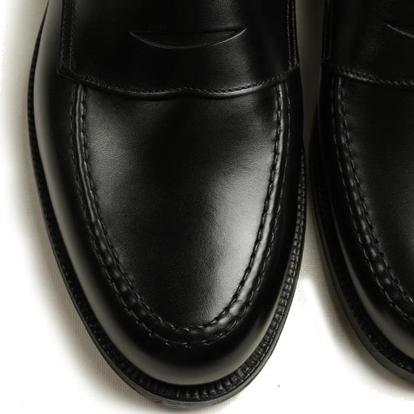クロケット＆ジョーンズ CROCKETT&JONES ボストン２ ブラック 6224 クラシック コインロファー カーフスキン レザーソールの画像