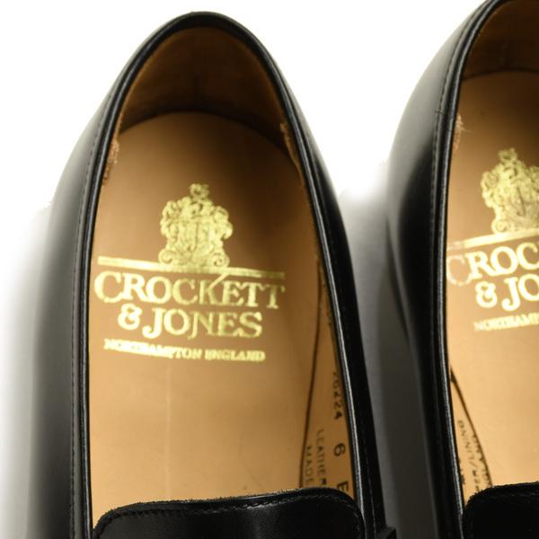 クロケット＆ジョーンズ CROCKETT&JONES ボストン２ ブラック 6224 クラシック コインロファー カーフスキン レザーソールの画像