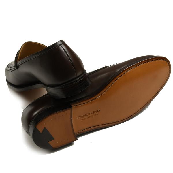 クロケット＆ジョーンズ CROCKETT&JONES ボストン２ ダークメレーズ 6224 クラシック コインロファー カーフスキン レザーソールの画像