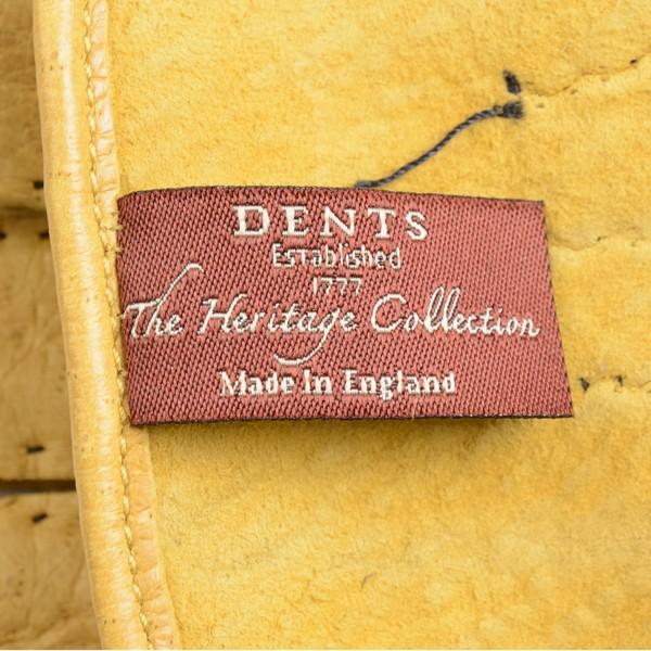 デンツメンズ DENTS 英国王室ご用達ペッカリーレザーグローブ（革手袋、南米の猪豚科）コルク（イエロー） アウトシーム ノーライニングの画像