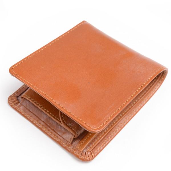 グレンロイヤル GLENROYAL 二つ折りコインケース付財布 タン 03-6171 ヒップウォレット ブライドルレザー :gros-03