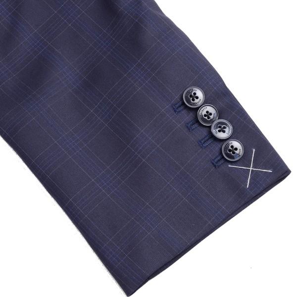 秋冬 ハケット ロンドンHACKETT LONDON HM422646R シングル２ボタン ビジネススーツネイビー シャドーグレンチェック ブリテッシュモデルの画像