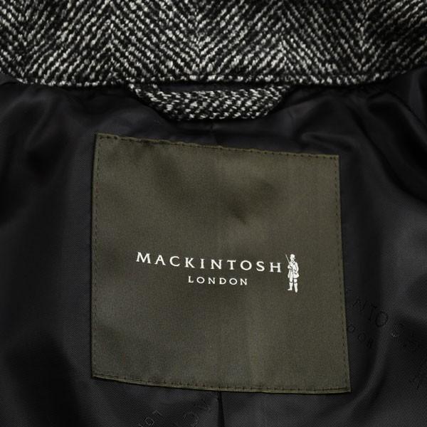 《送料込》 秋冬 マッキントッシュロンドン メンズ ウール アルパカヘリンボーン ベルテッド ステンカラーコート モノクロ 透湿防水素材 ロロピアーナ素材 【UO2025553042】(71214円)