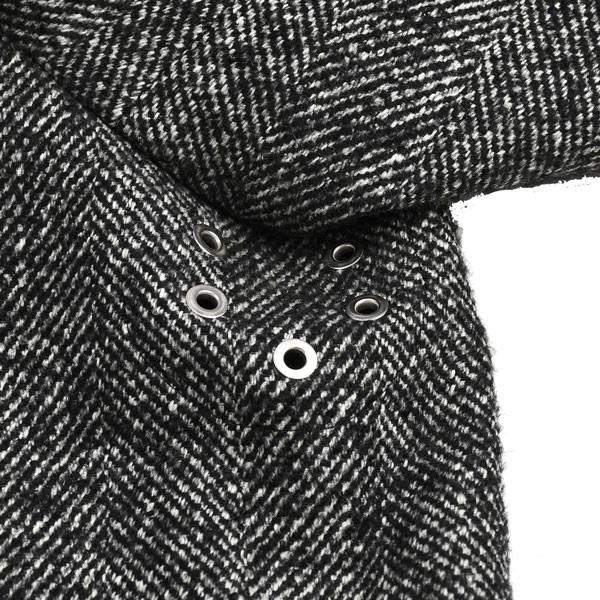 《送料込》 秋冬 マッキントッシュロンドン メンズ ウール アルパカヘリンボーン ベルテッド ステンカラーコート モノクロ 透湿防水素材 ロロピアーナ素材 【UO2025553042】(71214円)