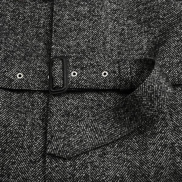 《送料込》 秋冬 マッキントッシュロンドン メンズ ウール アルパカヘリンボーン ベルテッド ステンカラーコート モノクロ 透湿防水素材 ロロピアーナ素材 【UO2025553042】(71214円)