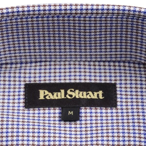 ポールスチュアート PAUL STUART メンズ 長袖ボタンダウンシャツ パープル系 スポーツカジュアルシャツ スモールガンクラブチェック