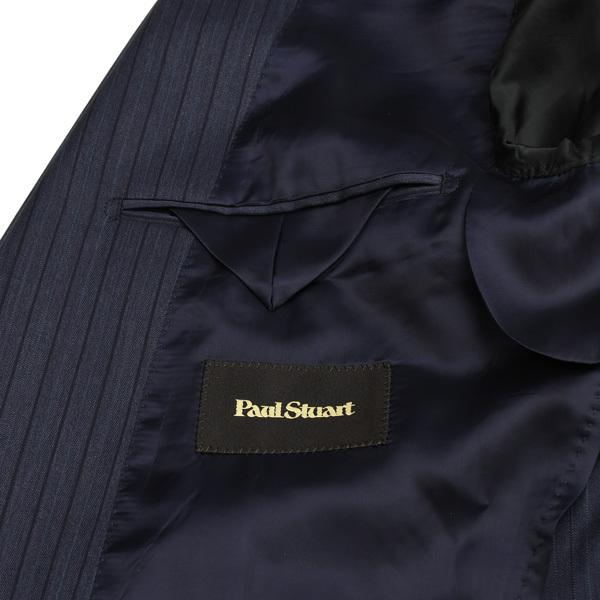 ポールスチュアート メンズ PAUL STUART 春夏シングルスーツ ２ボタン プレーンフロント スチュアーツブルーストライプの画像
