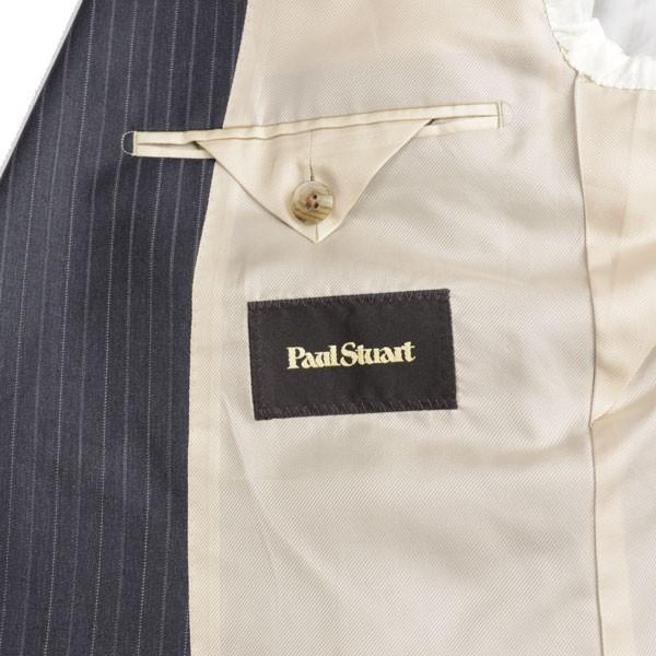 秋冬 ポールスチュアート PAUL STUART メンズ ビジネススーツ チャコール ２ボタンサイドベンツ エクストラファインウール オルタネイト・ピンストライプの画像