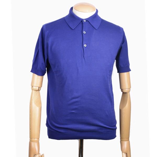 春夏 ジョンスメドレー メンズjohn Smedley 半袖ポロニットシャツ S3798 サージブルー シーアイランドコットンニット無地 英国王室御用達 日本別注モデル Sagaretxe Net