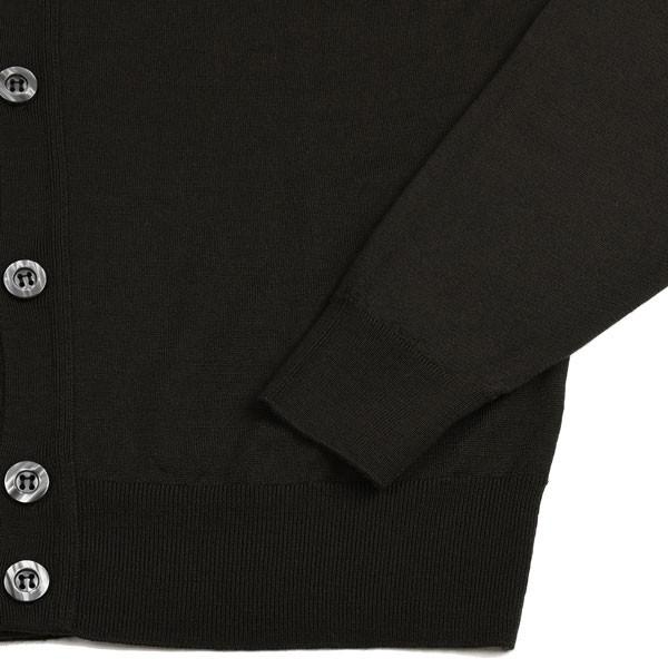 秋冬 ジョンスメドレー メンズ JOHN SMEDLEY 長袖Vネックカーディガン ダークココア（こげ茶）ネープルス（ナポリ） 30ゲージメリノウール_5